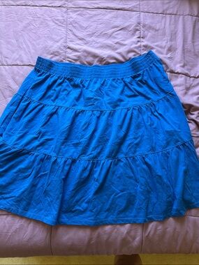 Blue Tiered Cotton Skirt